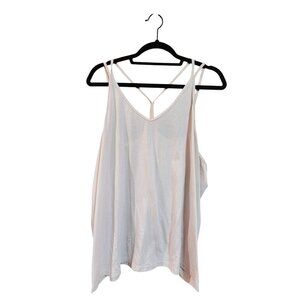 Athleta 2X Beige Strappy Racerback Tank Top Lightweight Womens Activewear